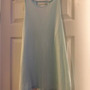 Elegant Light Blue Striped Women's Tank Top